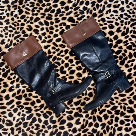 •BANDOLINO• brown/black boots with gold hardware in size 7.5 - Picture 4 of 12